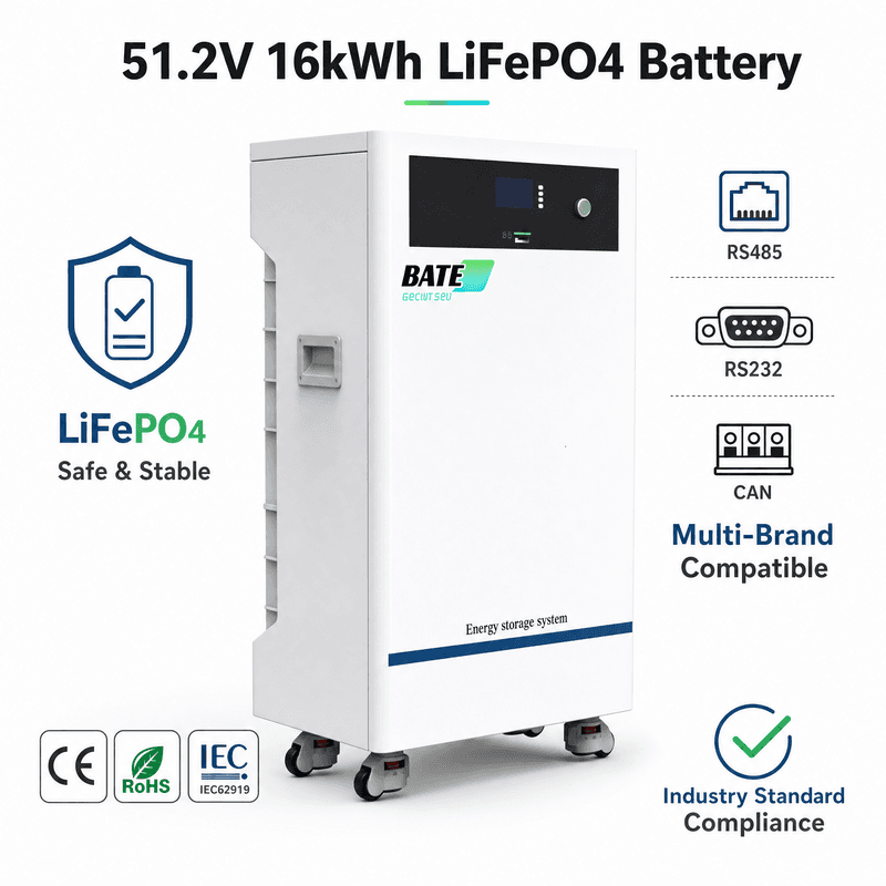 Bateria LiFePO4 de Piso 16kW 314Ah 51,2V